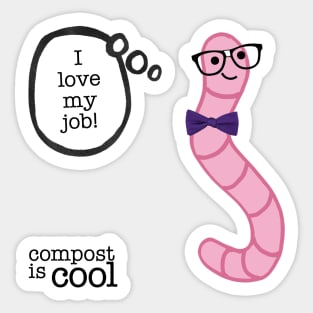 compost worm (nerd) Sticker